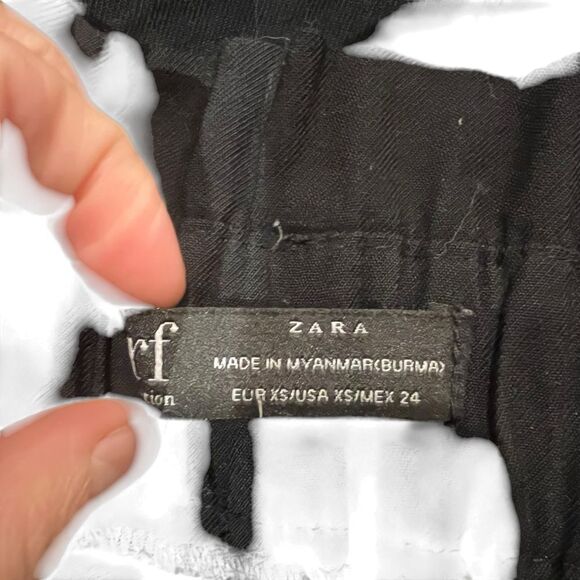 Zara black high waisted pull on pants. Size xs - Picture 3 of 7